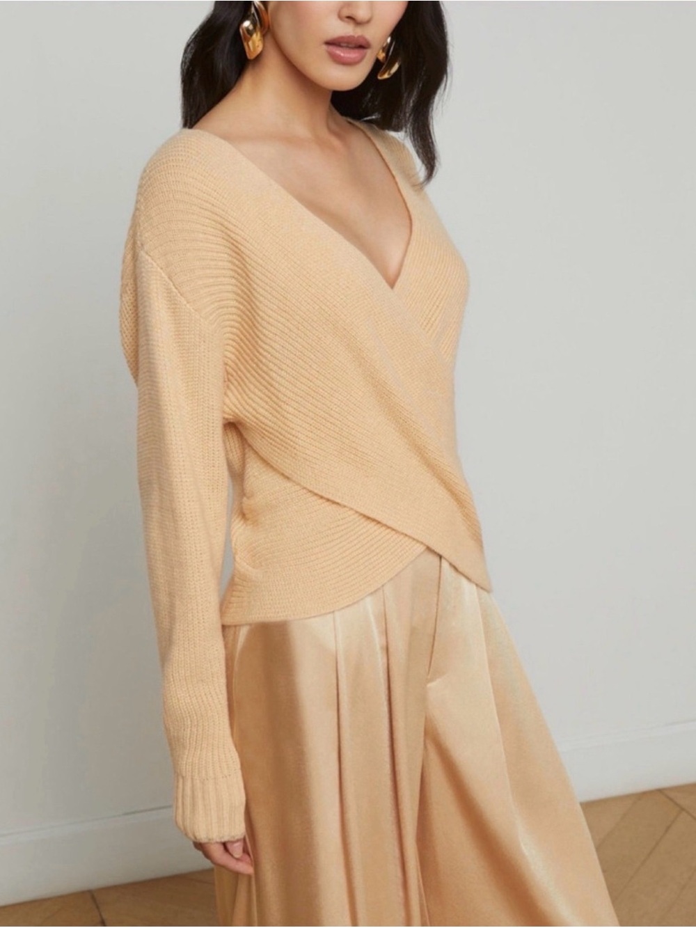 L’Agence Crossover Wool Sweater